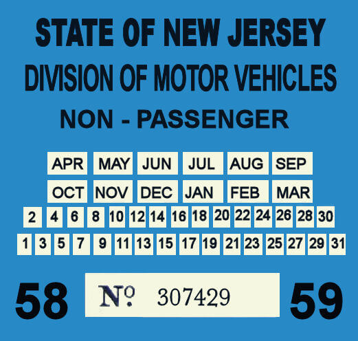 (image for) 1958-59 New Jersey COMMERCIAL Inspection Sticker